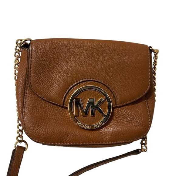 MICHAEL Michael Kors Small Pebbled Leather Crossbody Bag Purse with chain straps - Picture 3 of 14